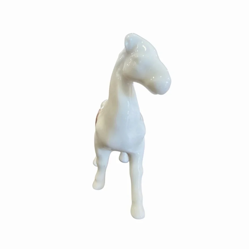 Vintage Miniature White Horse Figurine Genuine Bone China Japan Mid Century 1.5